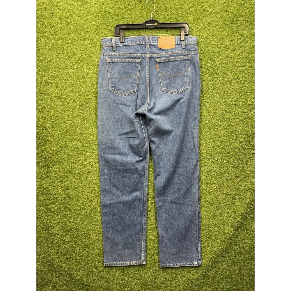 Vintage Levis 509 Jeans Mens 34x32 Orange Tab Denim Dark Wash USA 80s Workwear
